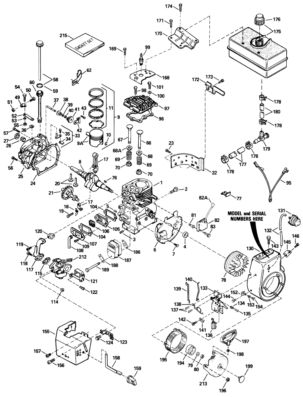 Engine Tecumseh Model No. Hm80-155291m Diagram and Parts List for 38080 8000001 - 8999999 Toro Snow Blower