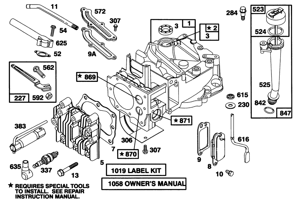 Engine Briggs & Stratton Model 12a802-0611-01 Diagram and Parts List for 20802BC 5900001 - 5999999 Toro Lawn Mower