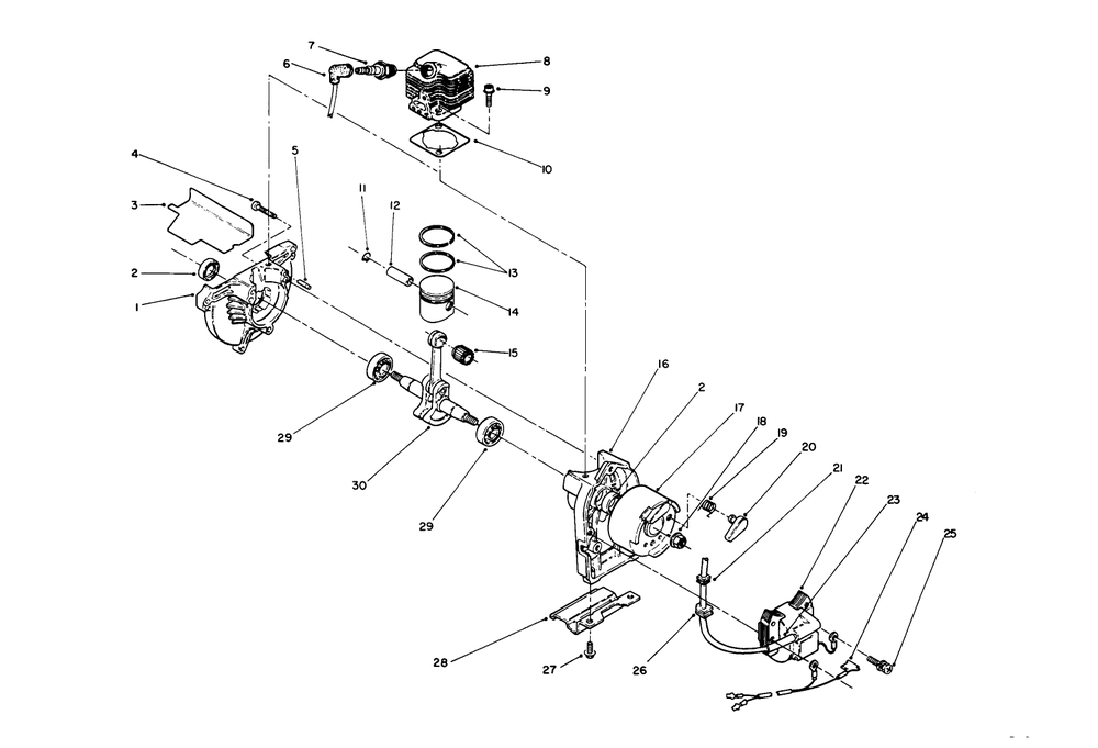 Engine Assembly (Continued) Diagram and Parts List for 51675 1000001 - 1999999 Toro Trimmer