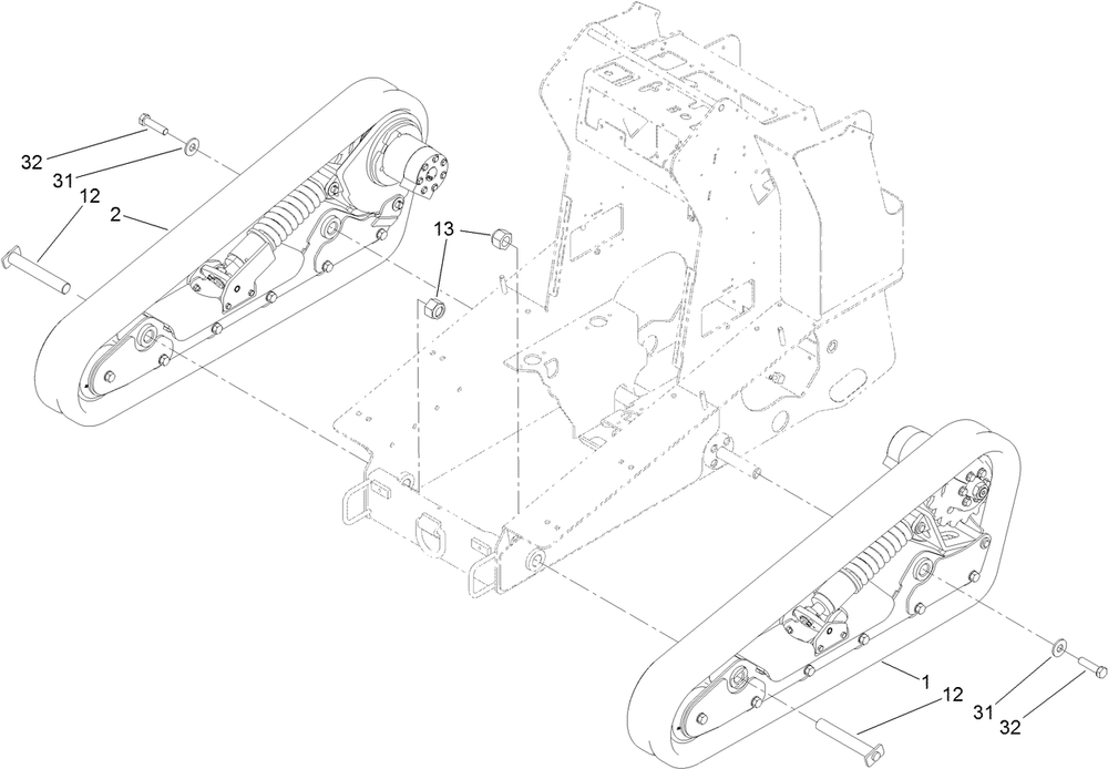 Track Assembly Diagram and Parts List for 22327 409940000 - 411509999 Toro Lawn Tractor Accessories