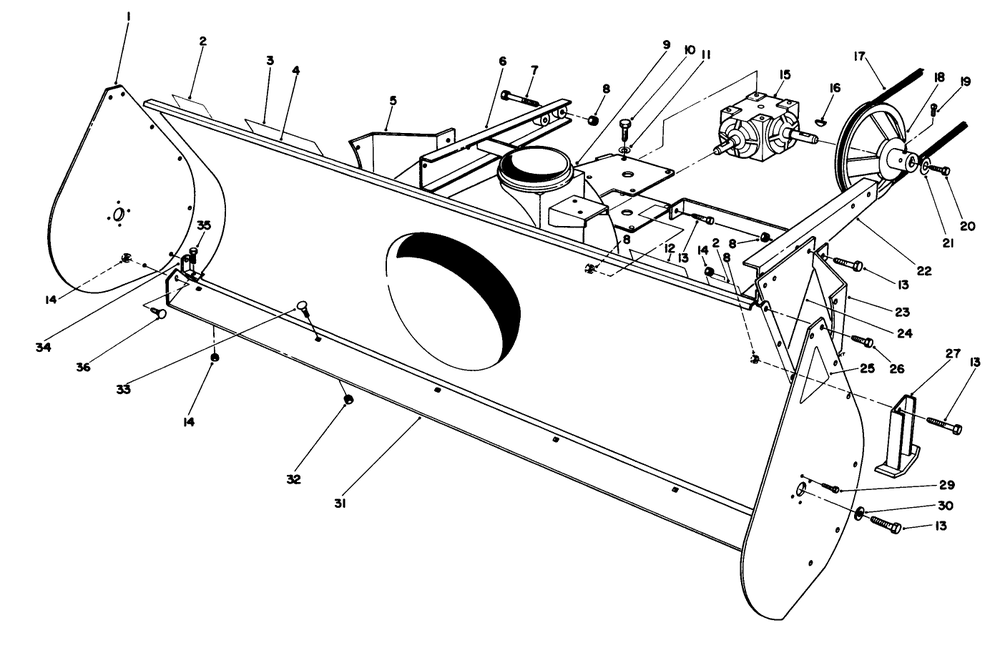 44" Snowthrower Model No. 30761 (Optional) Diagram and Parts List for 30754 0000001 - 0999999 Toro Lawn Tractor