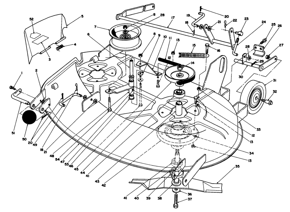 Cutting Unit Assembly Diagram and Parts List for 05-38SS02 2000001 - 2999999 Toro Lawn Mower