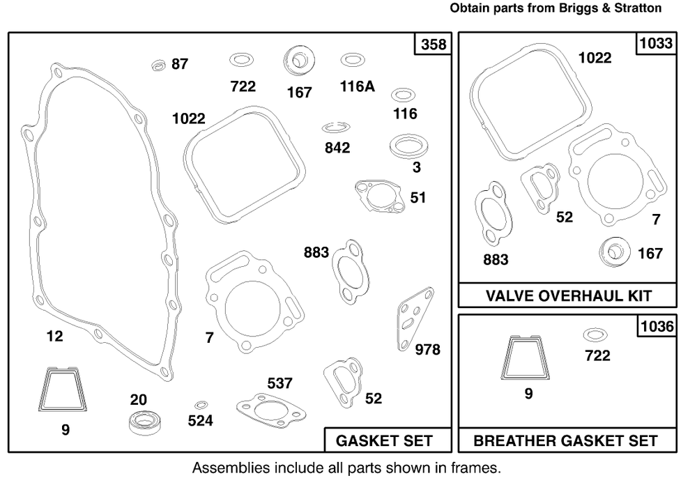 Engine Briggs & Stratton Model 303776-1188-A1 Diagram and Parts List for 30182 890001 - 899999 Toro Lawn Tractor Accessories