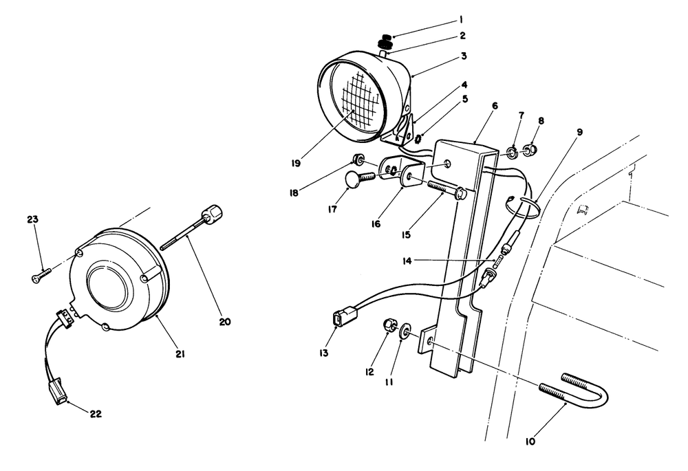 Light Kit No. 66-7930 (Optional) Diagram and Parts List for 38574 2000001 - 2999999 Toro Snow Blower