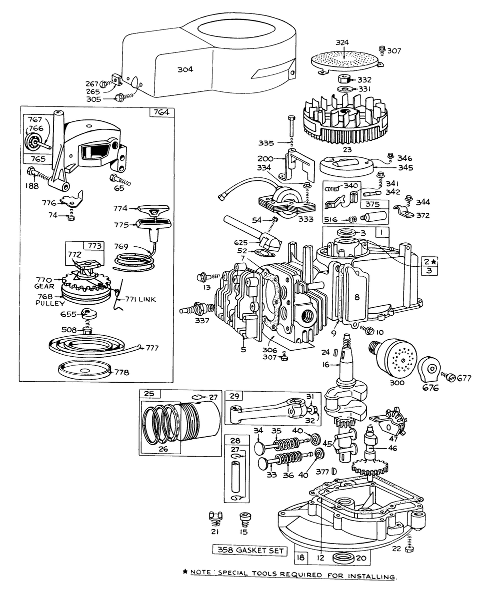 Engine Briggs & Stratton-Model 92908-1457-02 Diagram and Parts List for 16172 4000001 - 4999999 Toro Lawn Mower