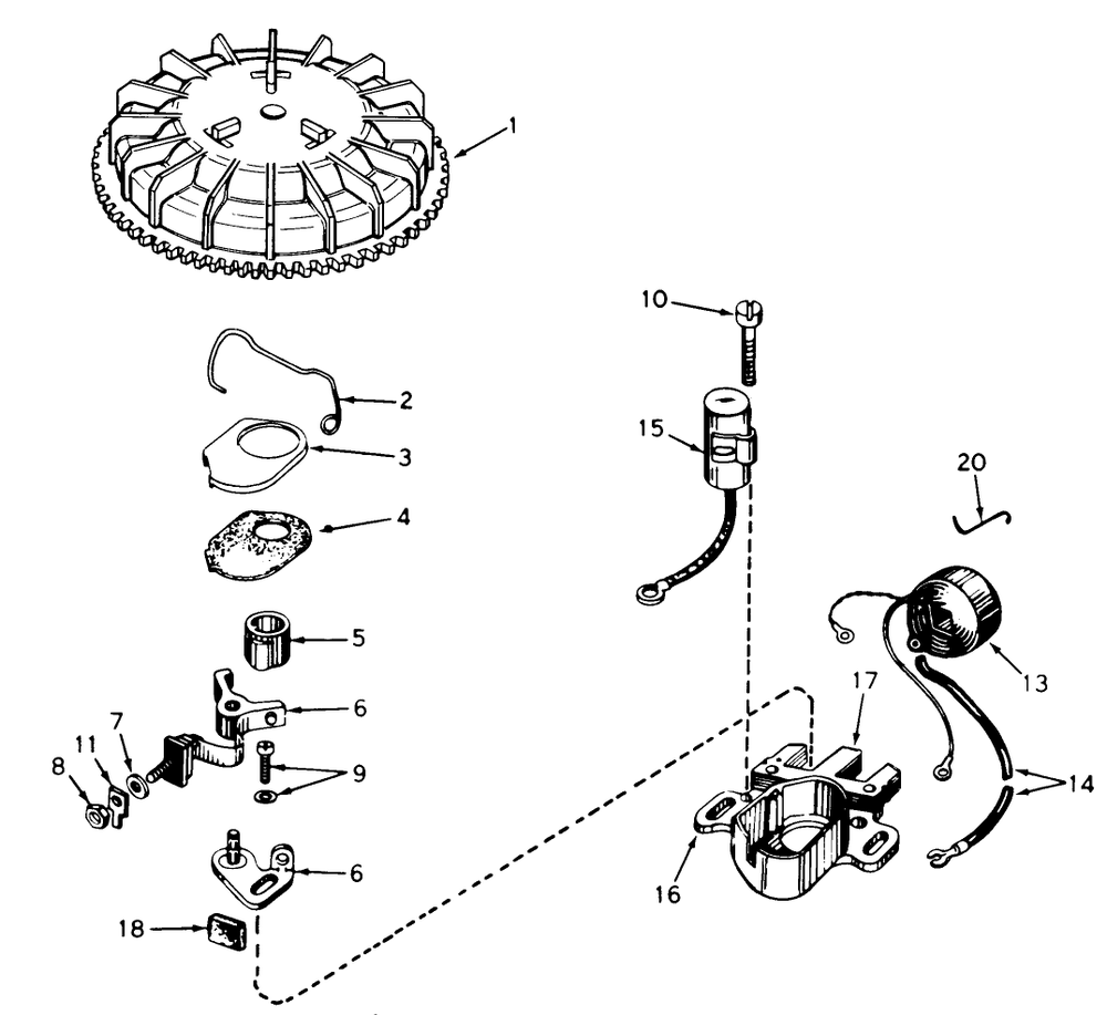 Magneto No. 610772a Engine Model Ah520 Type 1583a Unit Model 38130 (Used On Units With Serial No. 0000001 Thru Diagram and Parts List for 38130 0015001 - 0499999 Toro Snow Blower