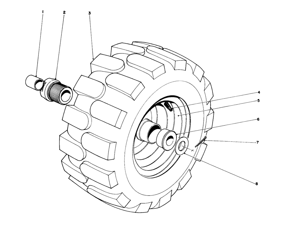 Wheel Assembly Diagram and Parts List for 31323 4000001 - 4999999 Toro Snow Blower