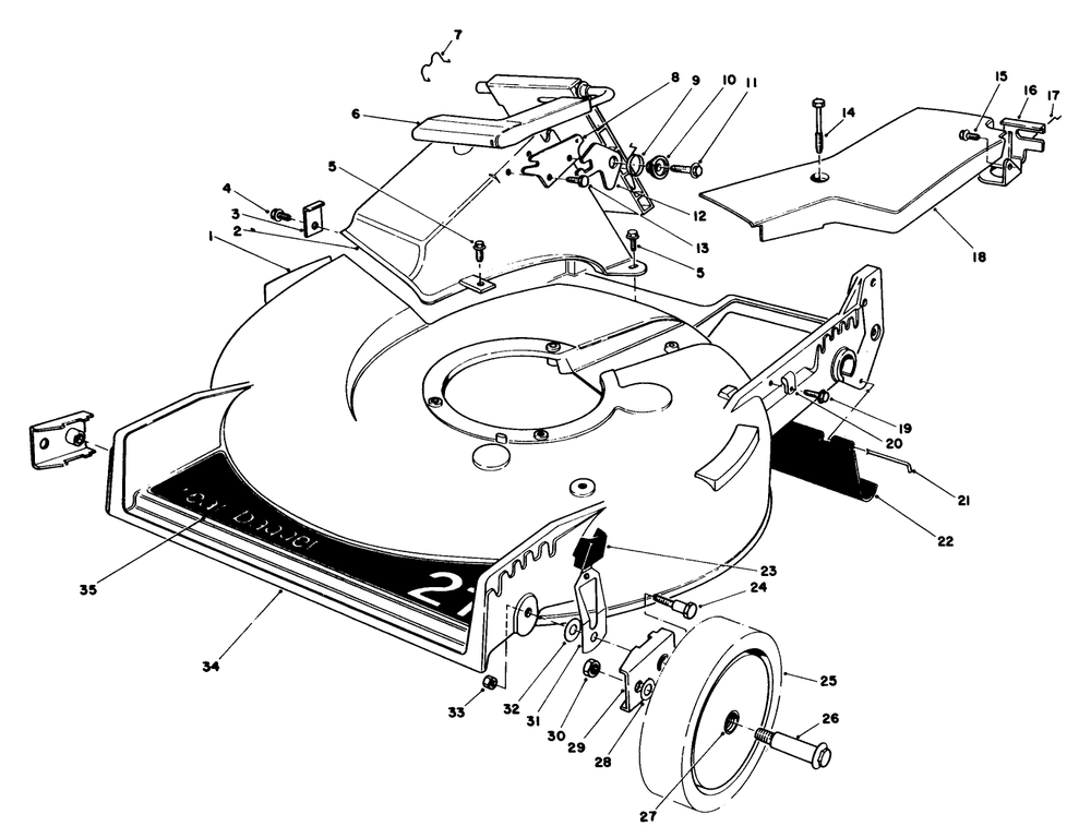 Housing Assembly Diagram and Parts List for 20680 4000001 - 4999999 Toro Lawn Mower