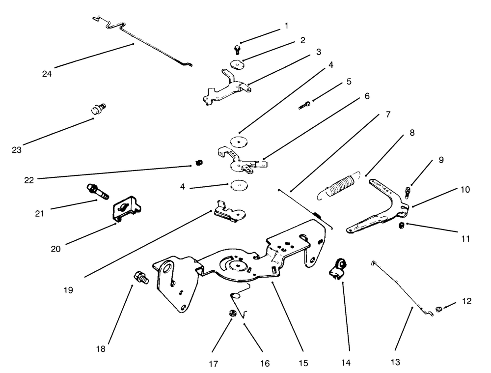 Throttle Linkage And Governor Controls Diagram and Parts List for 30610 490001 - 499999 Toro Lawn Tractor