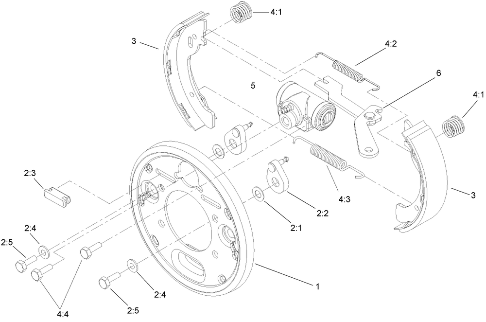 Right Hand Brake Assembly No. 104-6806 Diagram and Parts List for 12004TC 260000001 - 260999999 Toro Lawn Tractor
