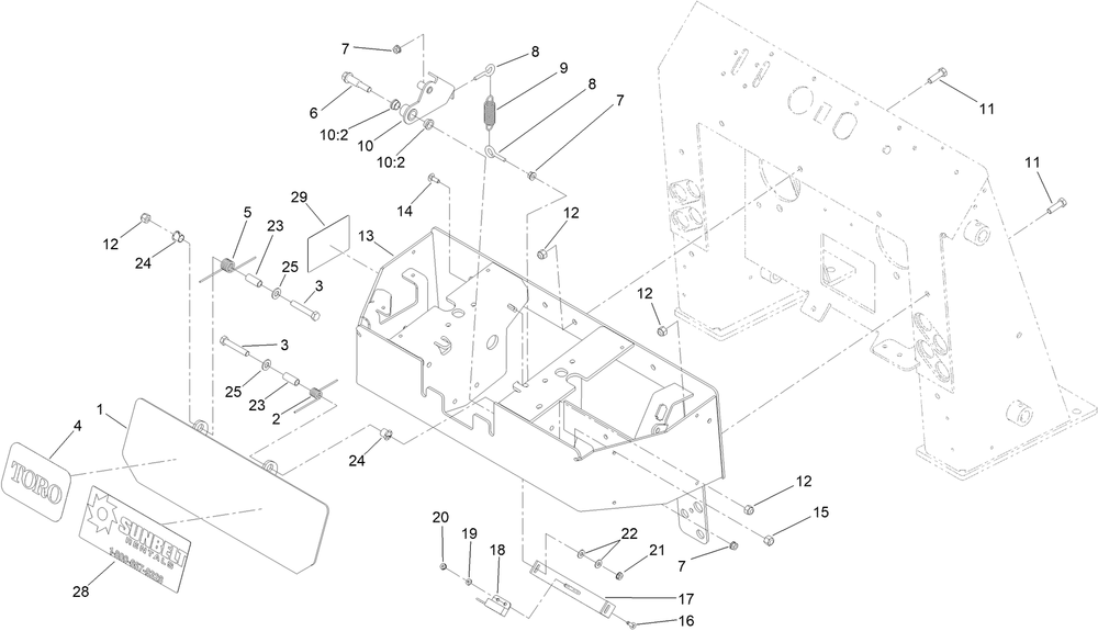 Control Panel Assembly Diagram and Parts List for 22321G 413000000 - 999999999 Toro Lawn Tractor Accessories