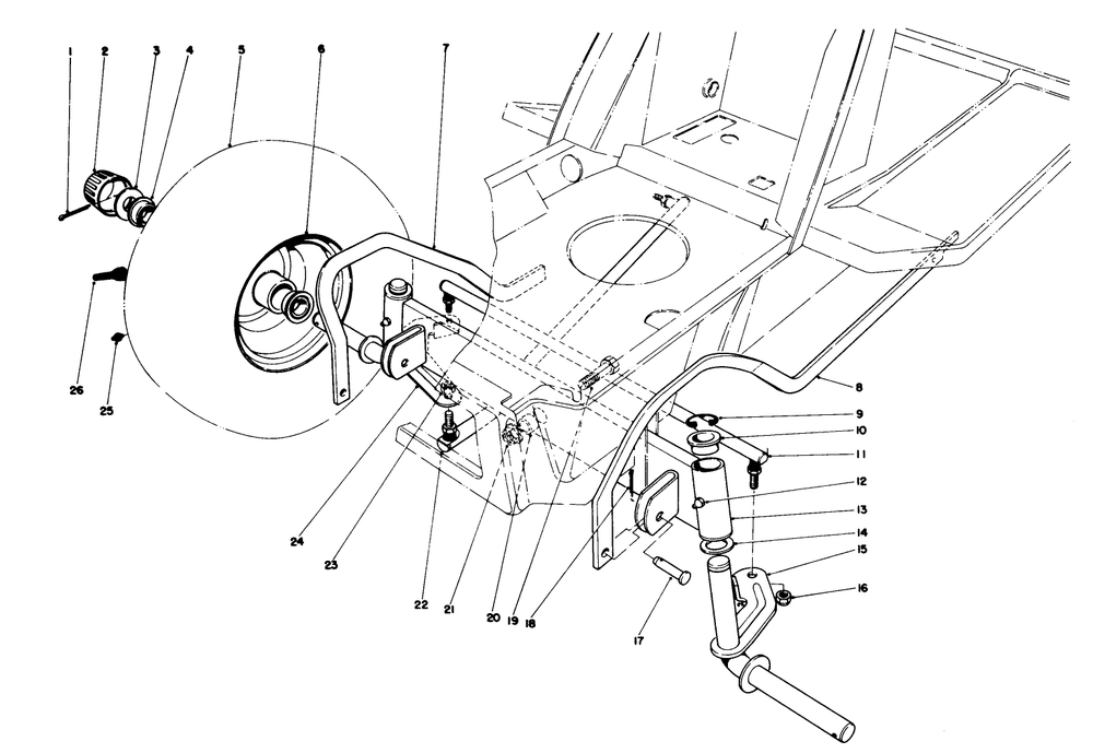 Front Axle Assembly Diagram and Parts List for 57385 0000001 - 0999999 Toro Lawn Tractor
