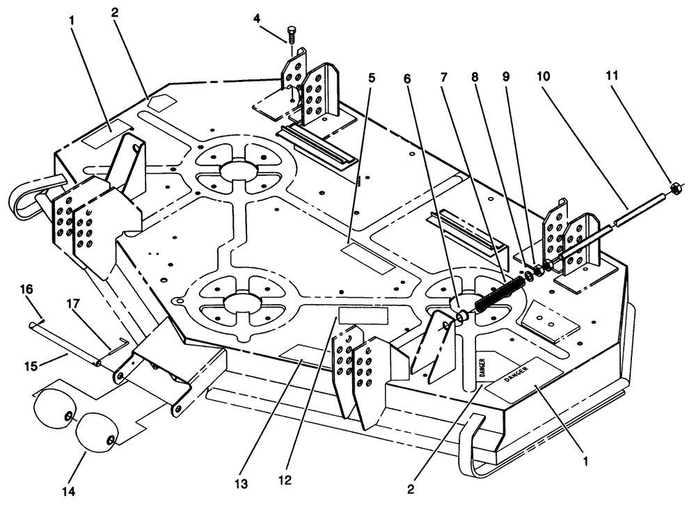 Roller & Shaft Adjusting Assembly Diagram and Parts List for 30148 1000001 - 1999999 Toro Lawn Mower