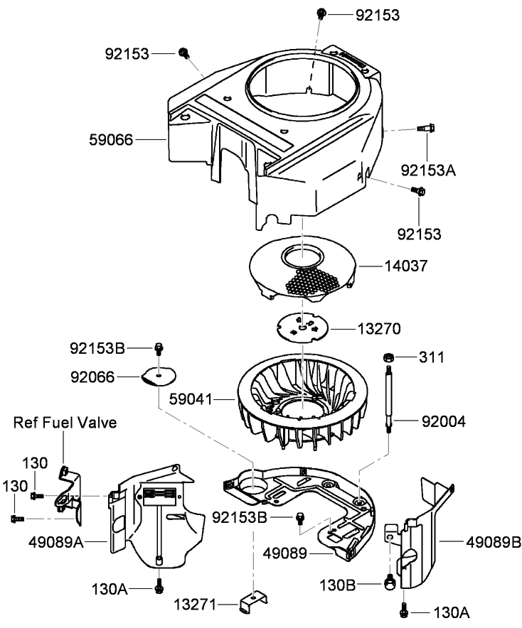 Cooling Equipment Assembly Diagram and Parts List for 38684 (290000001-290999999)(2009) Toro Lawn Mower
