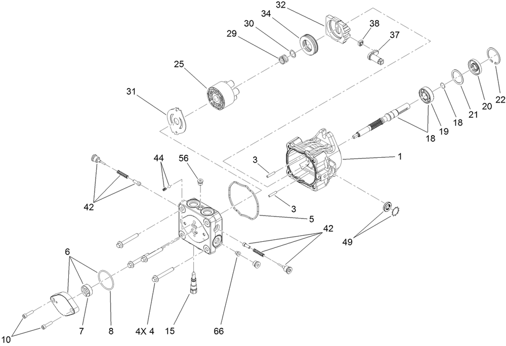 Hydraulic Pump Assembly No. 117-6410 Diagram and Parts List for 22972 402461470 - 404709999 Toro Lawn Tractor Accessories