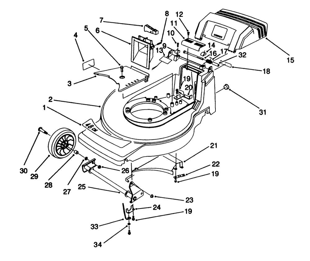 Housing Assembly Diagram and Parts List for 20925 0000001 - 0999999 Toro Lawn Mower