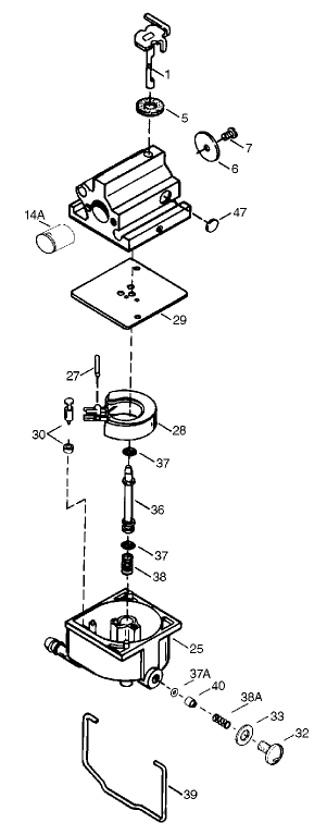 Carburetor No. 640020a Diagram and Parts List for 20061 9900001 - 9999999 Toro Lawn Mower