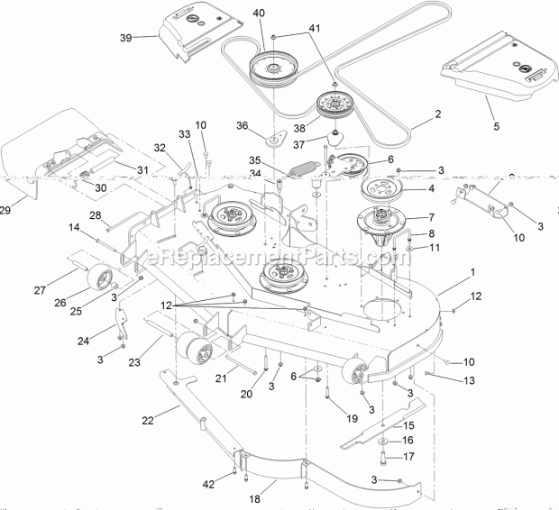 Deck Assembly Diagram and Parts List for 74978 313000001-313999999 Toro Lawn Mower