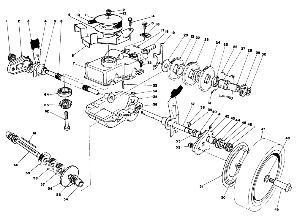 Gear Case Assembly (Continued)(Used On Units With Serial No. 6000101-6002200) Diagram and Parts List for 20684 6000001 - 6999999 Toro Lawn Mower