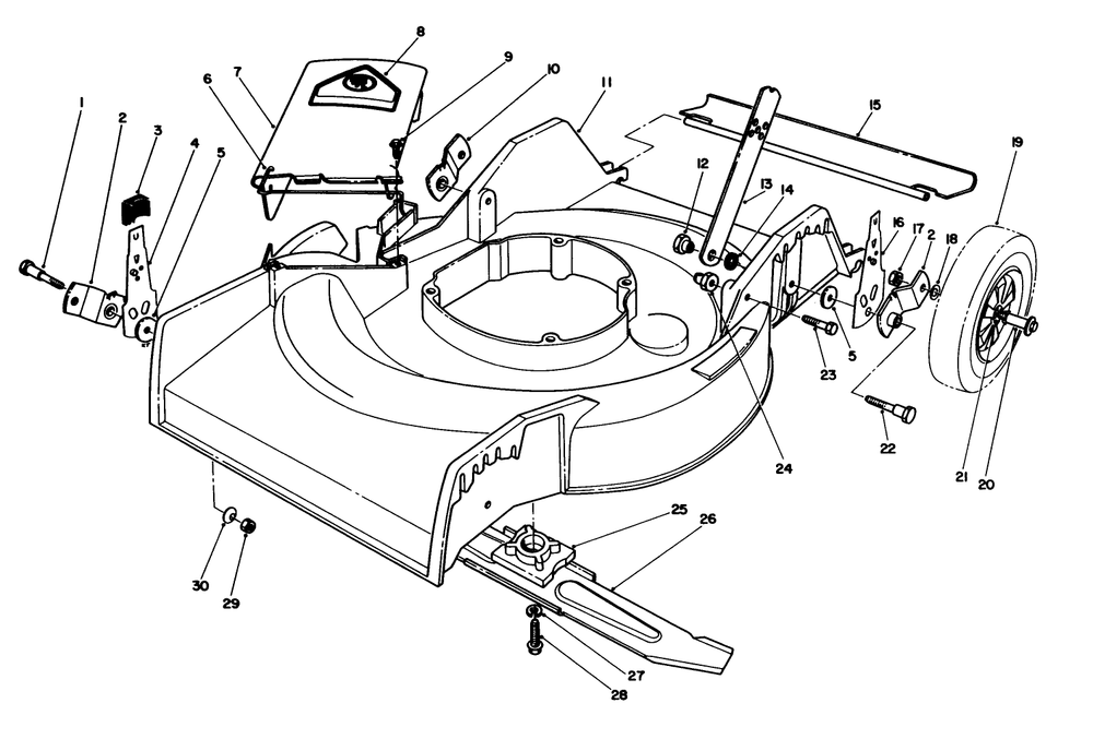 Housing Assembly Diagram and Parts List for 16585 8004252 - 8999999 Toro Lawn Mower