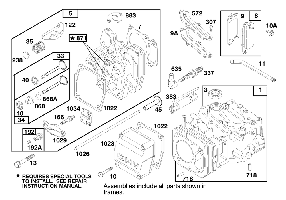 Engine Gts-150 Diagram and Parts List for 26636 7900001 - 7999999 Toro Lawn Mower