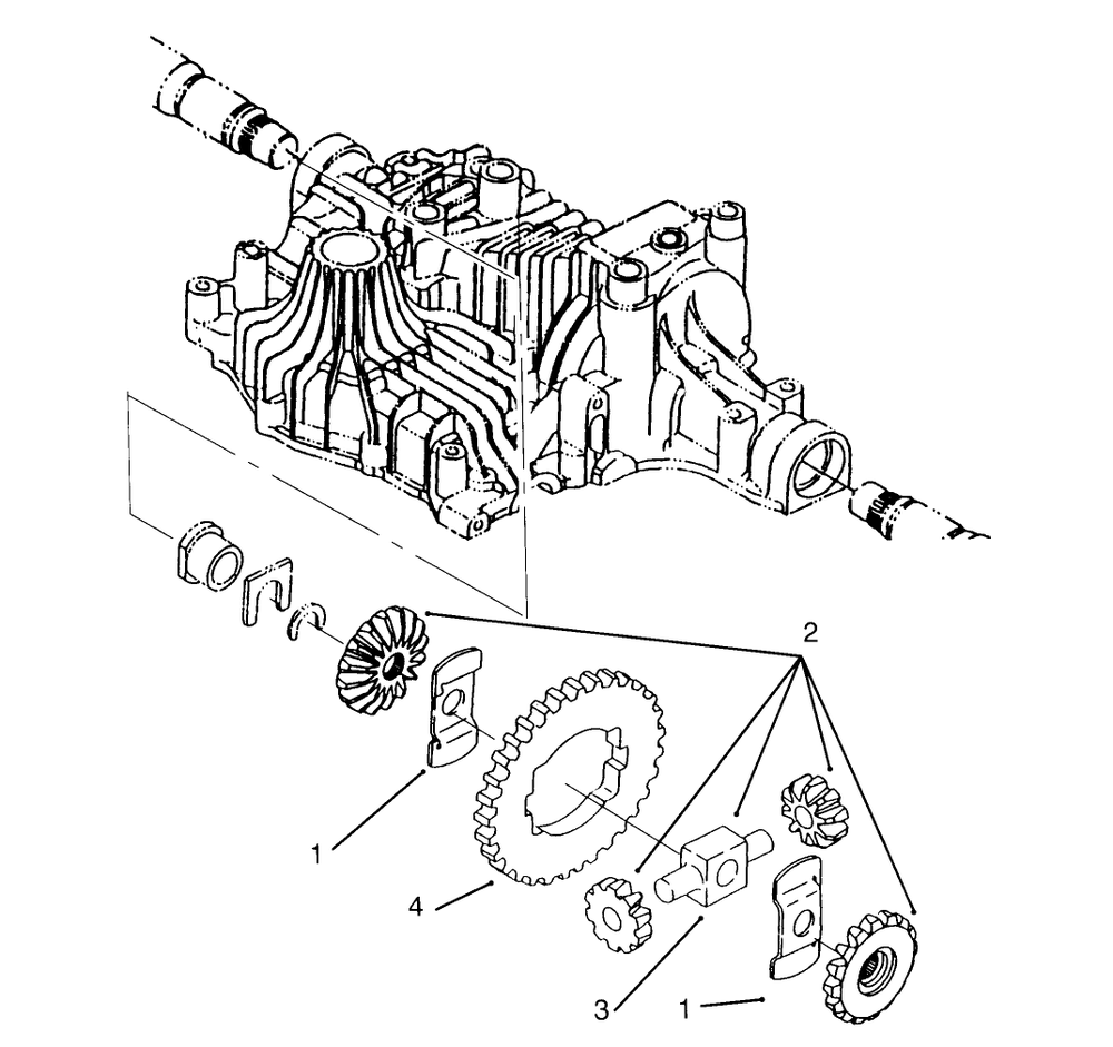 Differential Gear Diagram and Parts List for 72042 5900001 - 5900796 Toro Lawn Tractor
