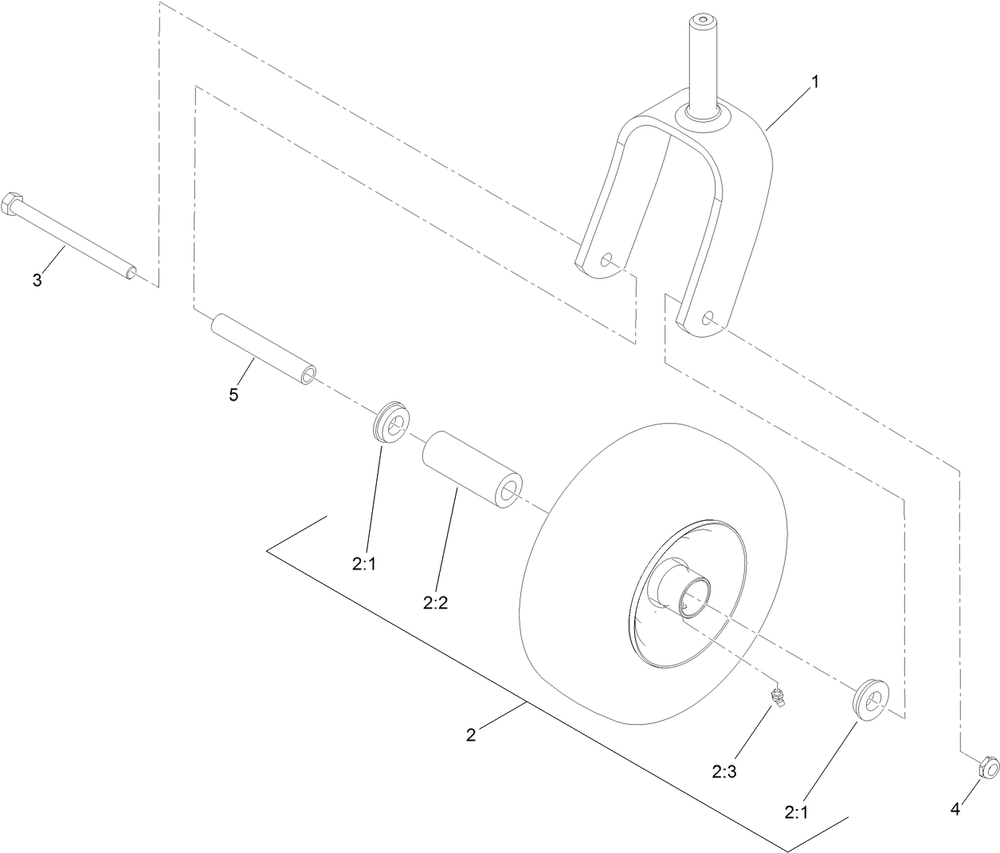 Front Caster Assembly Diagram and Parts List for 39517 400000000-999999999 Toro Aerator