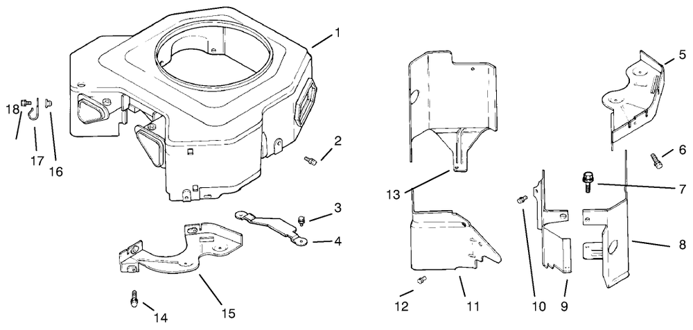 Blower Housing & Baffles Diagram and Parts List for 72110 7900001 - 7999999 Toro Lawn Tractor