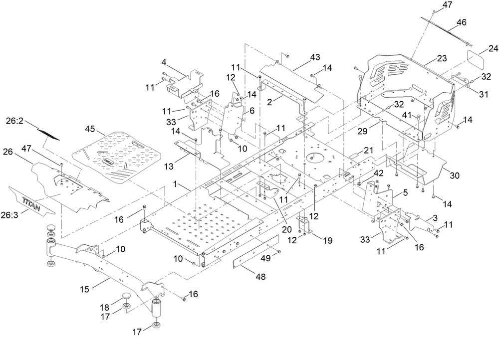 Frame Assembly Diagram and Parts List for 75306 400000000 - 411488495 Toro Lawn Tractor