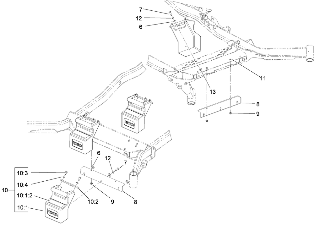 Weight Assembly Diagram and Parts List for 78562 405700000-999999999 Toro Lawn Tractor Accessories