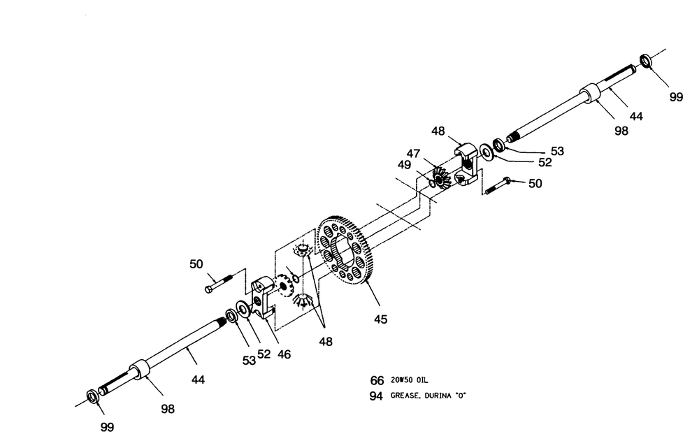 Hydrogear Transaxle Model No. 316-0500 (Continued) Diagram and Parts List for 71191 4900001 - 4999999 Toro Lawn Tractor