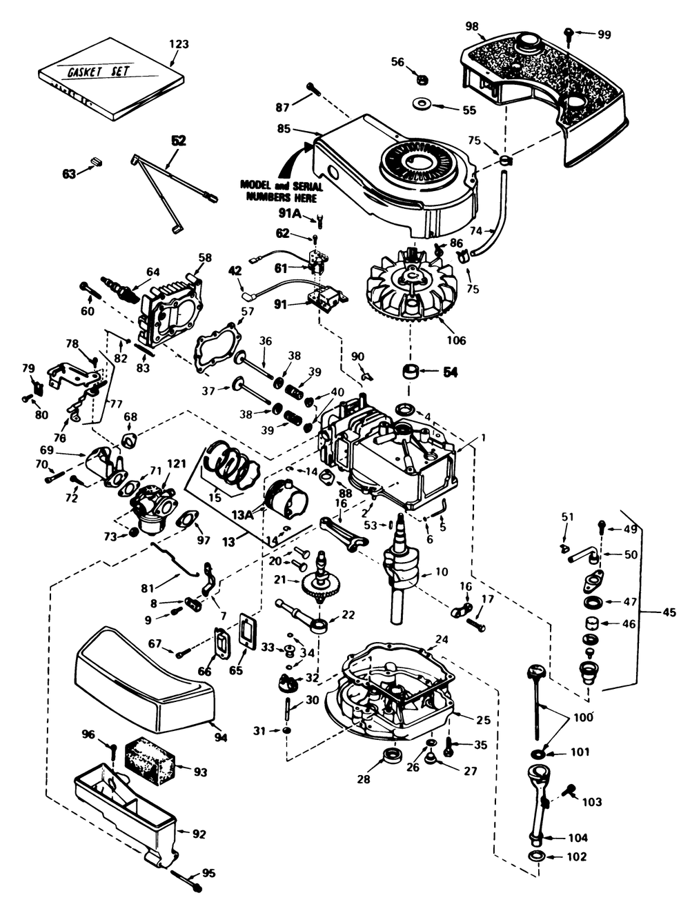 Engine Tecumseh Model No. Tnt 100-10084e Diagram and Parts List for 20671 3000001 - 3999999 Toro Lawn Mower