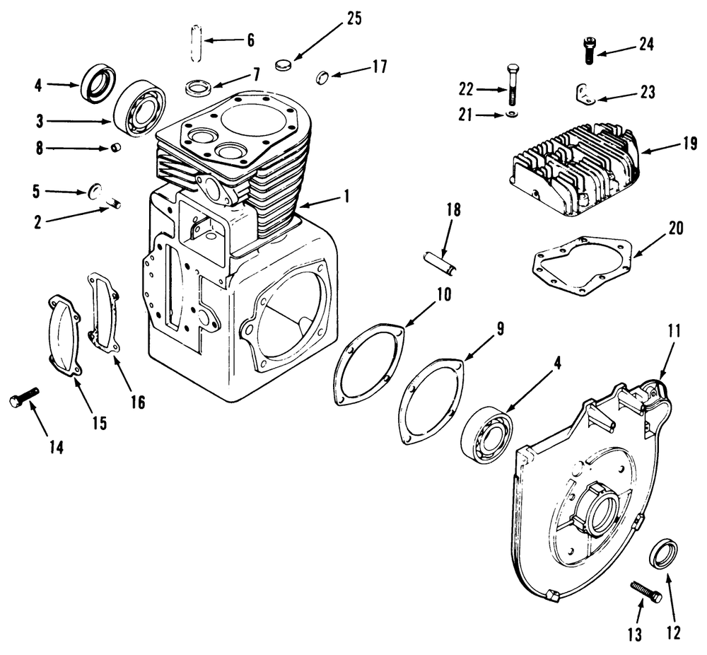 Kohler Crankcase & Cylinder Head Diagram and Parts List for 31-10K802 1000001 - 1999999 Toro Lawn Tractor