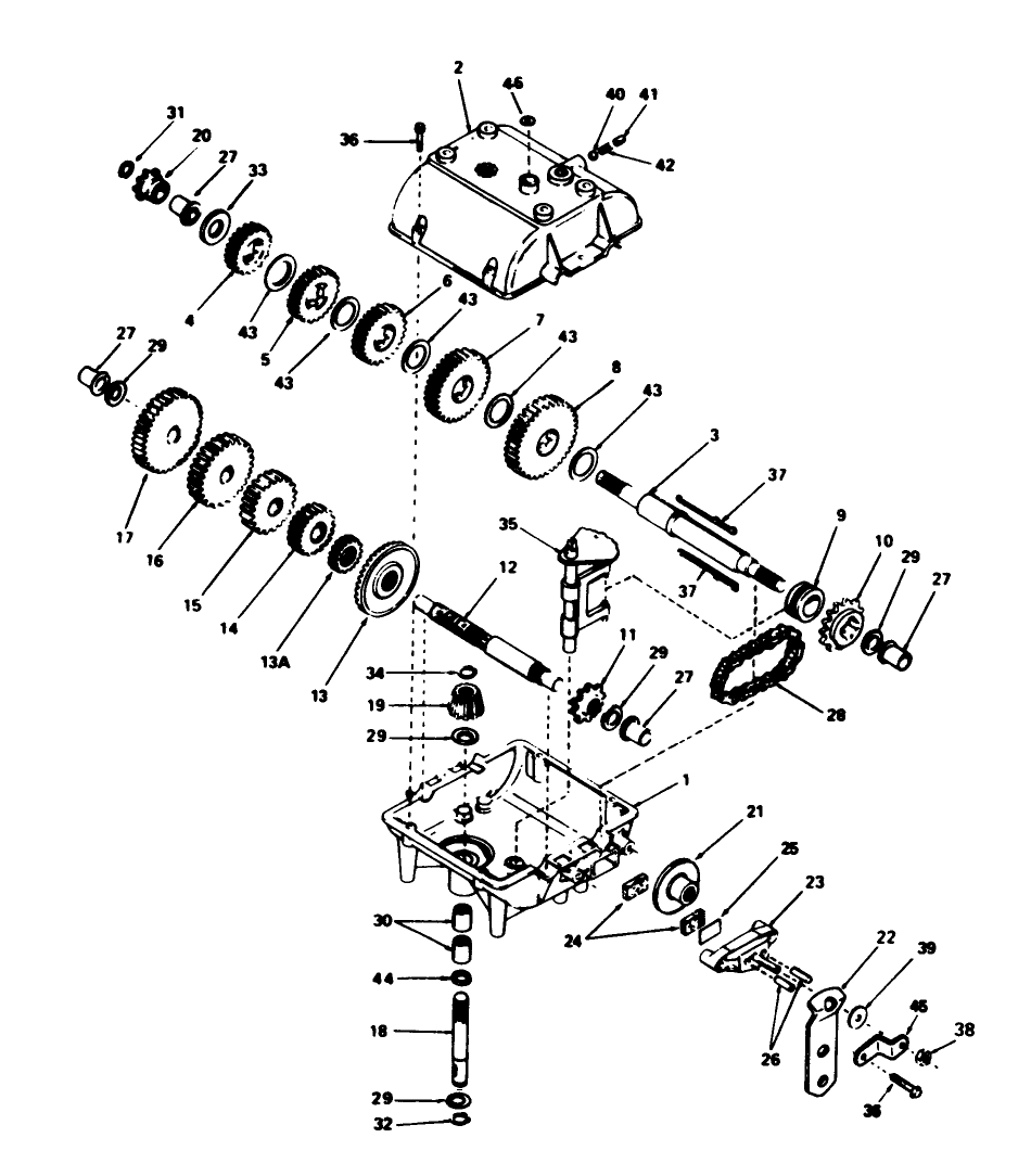 Transmission Peerless Model 700-025 Diagram and Parts List for 56133 2000001 - 2999999 Toro Lawn Tractor