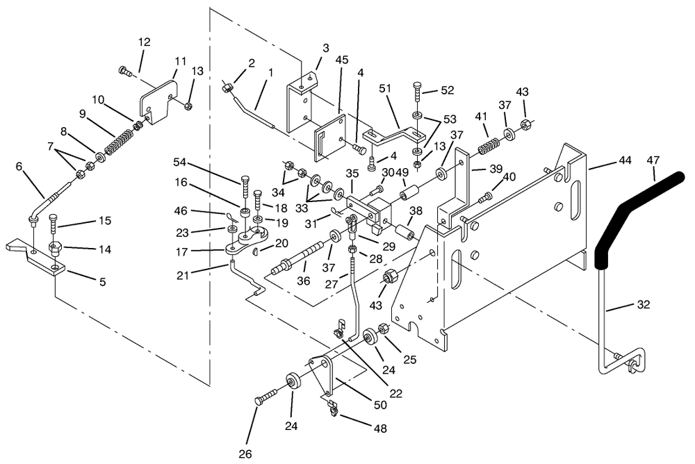 Transmission Controls Assembly Diagram and Parts List for 74101 390001 - 399999 Toro Lawn Tractor