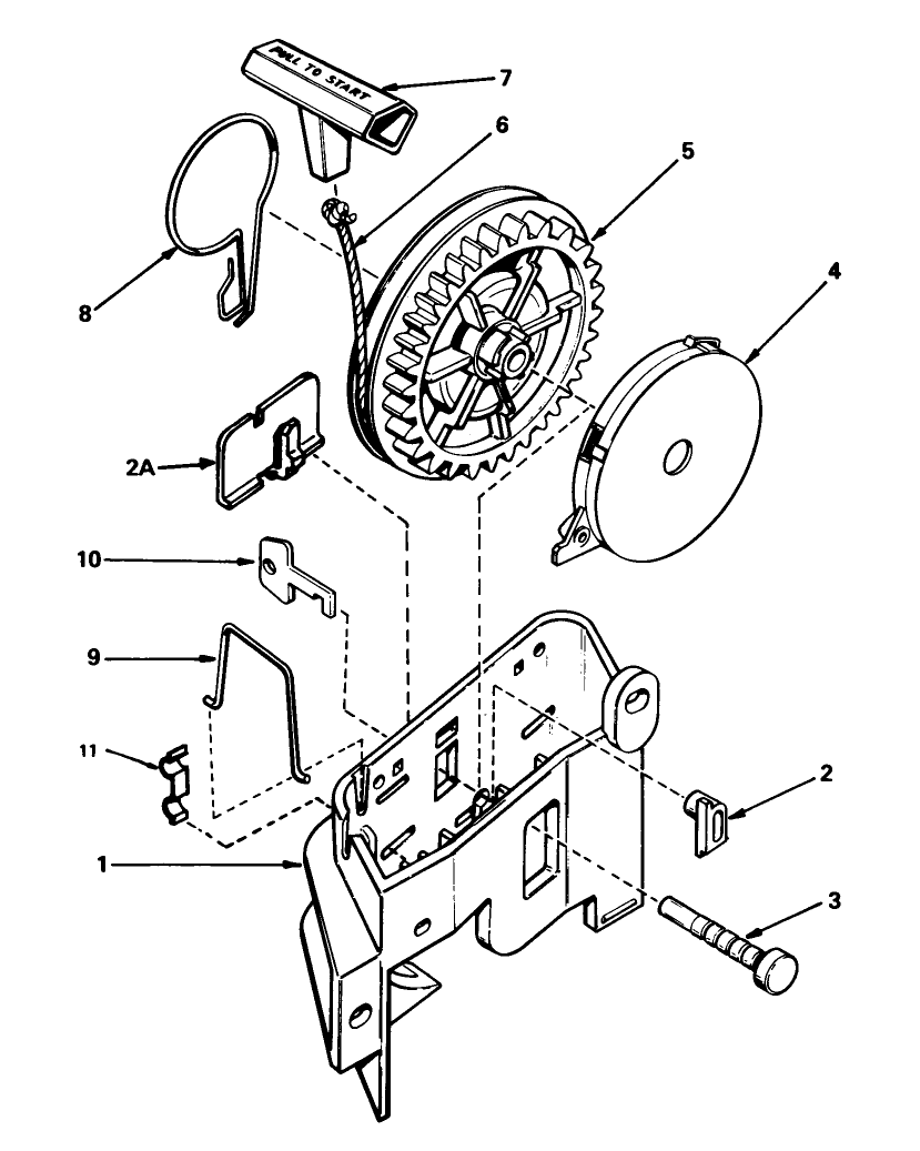 Rewind Starter No. 590531 Diagram and Parts List for 20610 3000001 - 3999999 Toro Lawn Mower