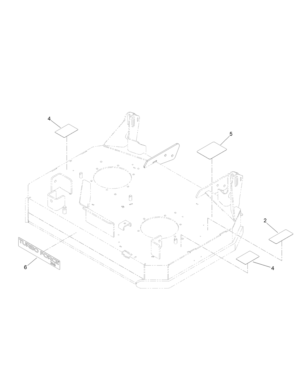 Deck Decal Assembly No. 134-3657 Diagram and Parts List for 74540TE 413000000 - 417999999 Toro Lawn Tractor