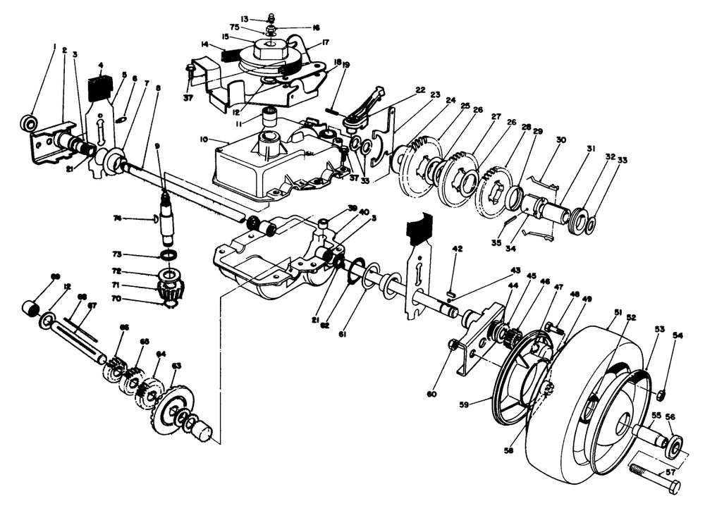 Gear Case Assembly (Model 22035) Diagram and Parts List for 22035 1000001 - 1999999 Toro Lawn Mower