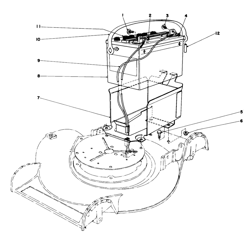 Battery Assembly Diagram and Parts List for 17002 5000446 - 5999999 Toro Lawn Mower