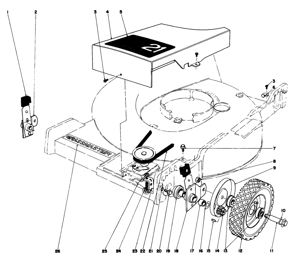 Front Wheel And Pivot Arm Assembly Diagram and Parts List for 20562 7000001 - 7999999 Toro Lawn Mower