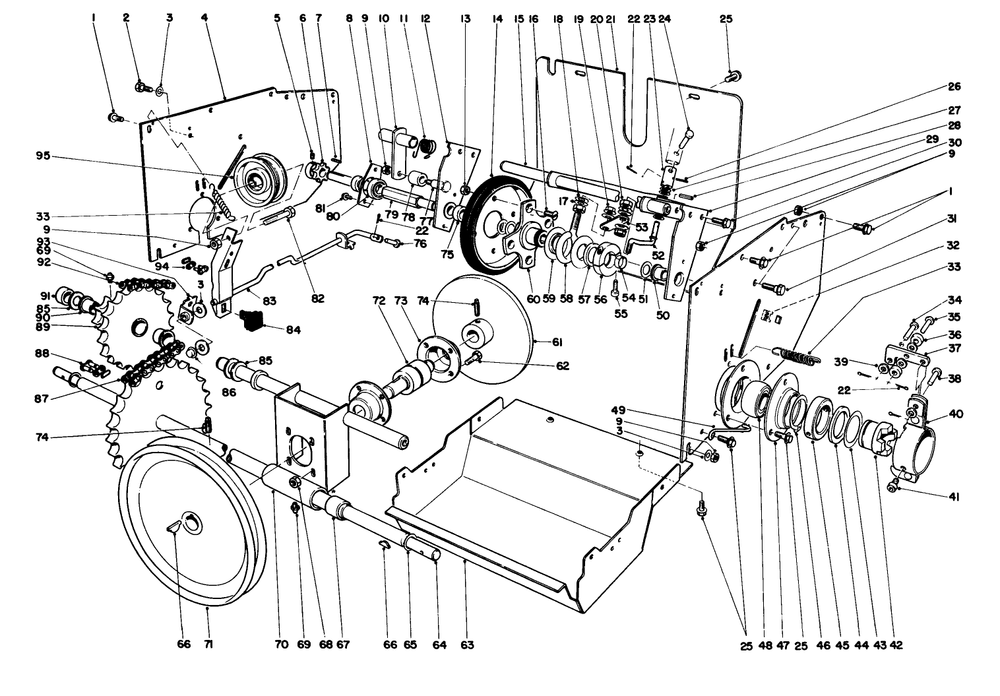 Traction Assembly Diagram and Parts List for 38150 4000001 - 4999999 Toro Snow Blower