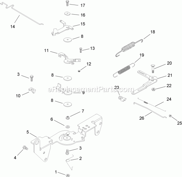 Engine Control Assembly Kohler Ch740 0075 Diagram and Parts List for 74282 280000001-280999999 Toro Lawn Mower