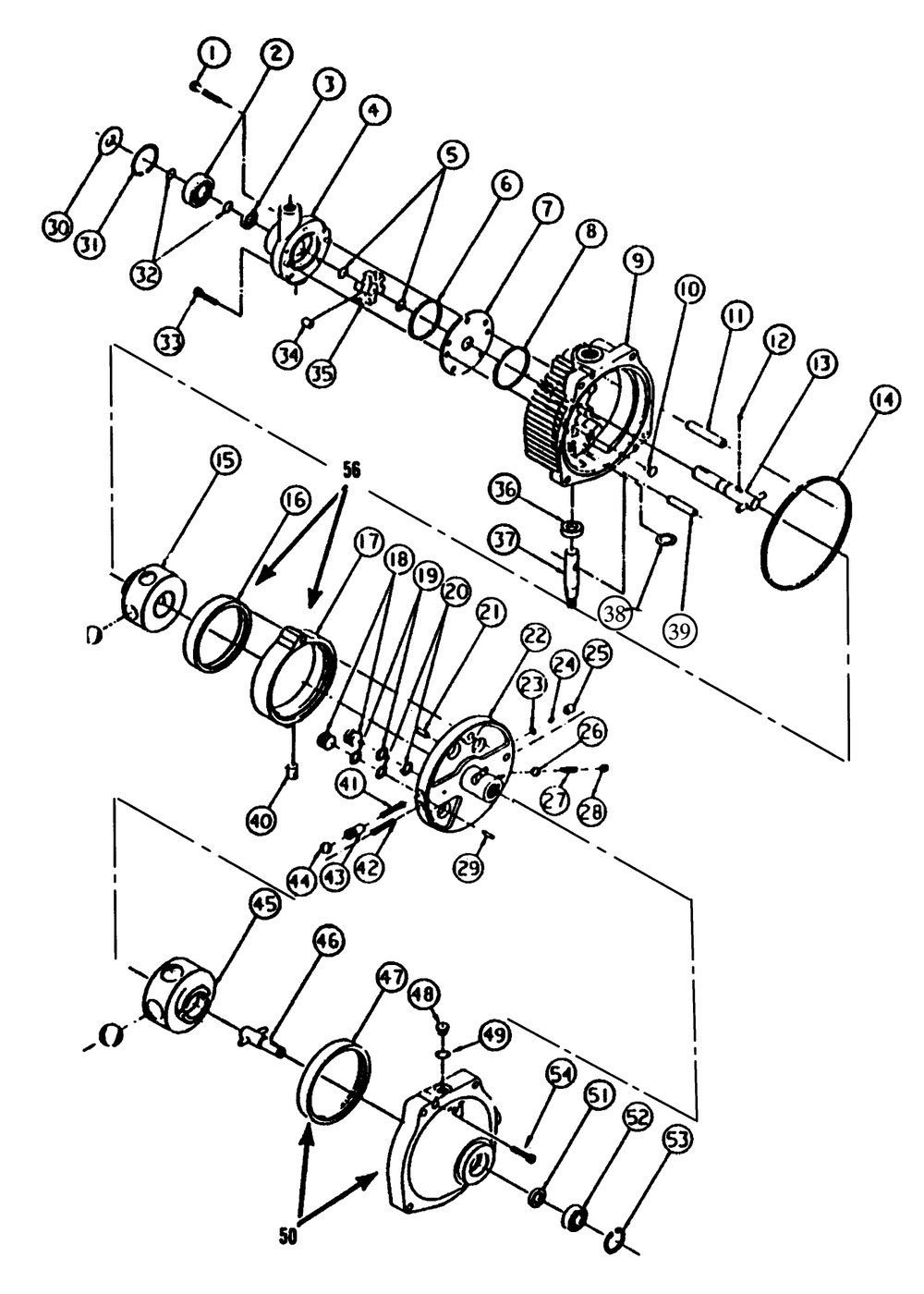 Hydraulic Pump And Motor Diagram and Parts List for 73421 5900001 - 5901046 Toro Lawn Tractor