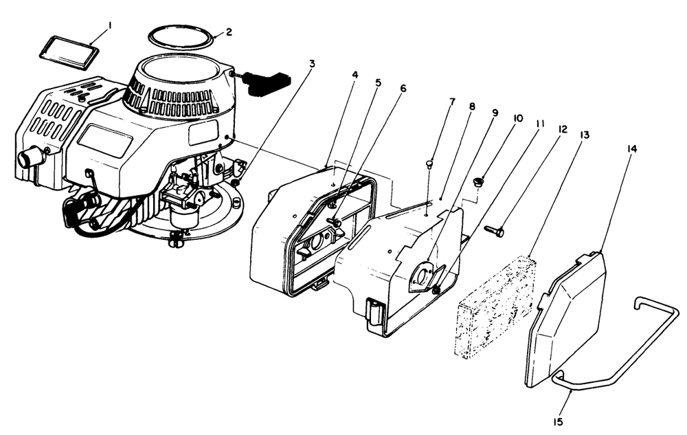 Engine Assembly Diagram and Parts List for 22025C 8000001 - 8999999 Toro Lawn Mower