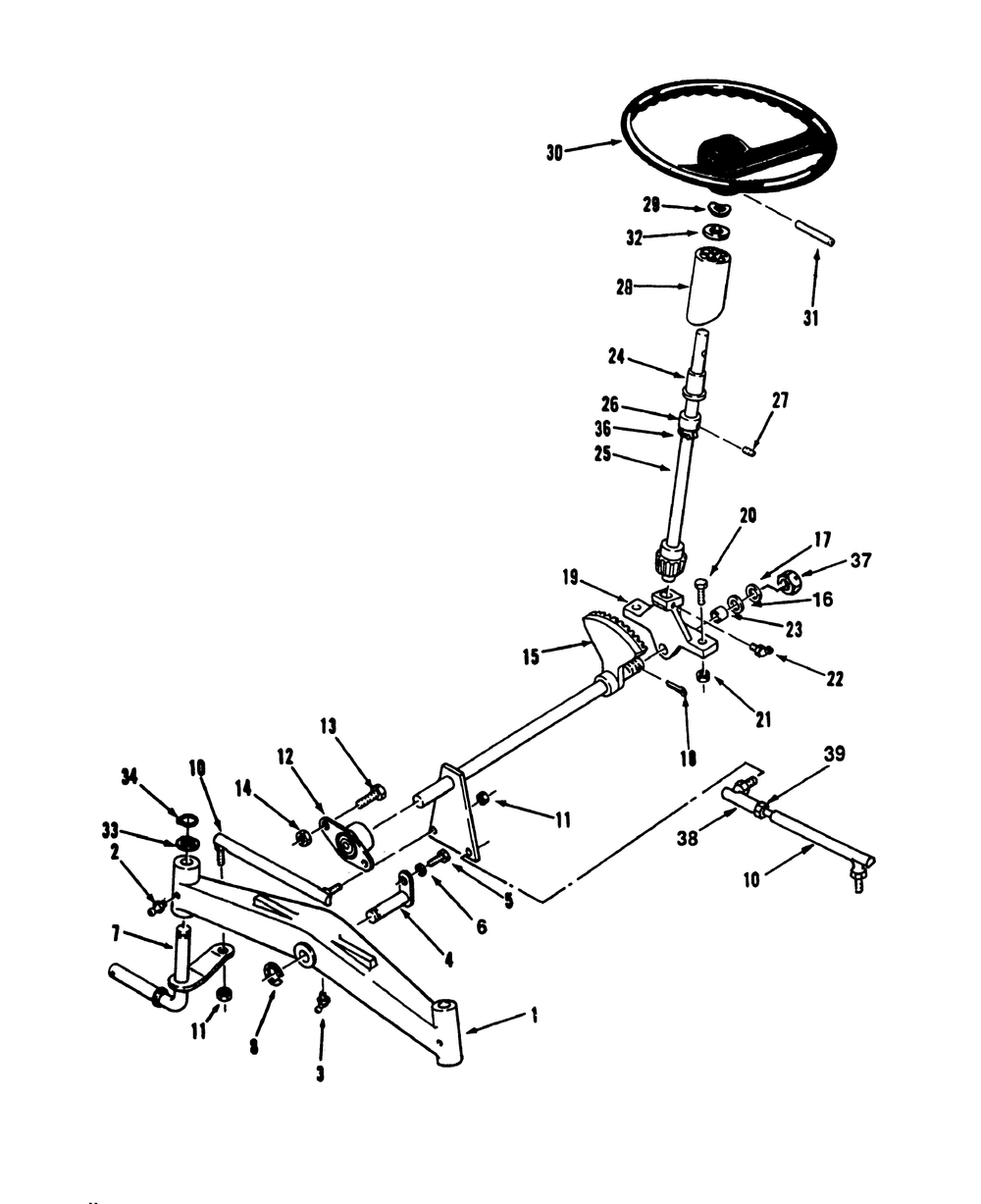 Front Axle And Steering Diagram and Parts List for R1-16O804 2000001 - 2999999 Toro Lawn Tractor