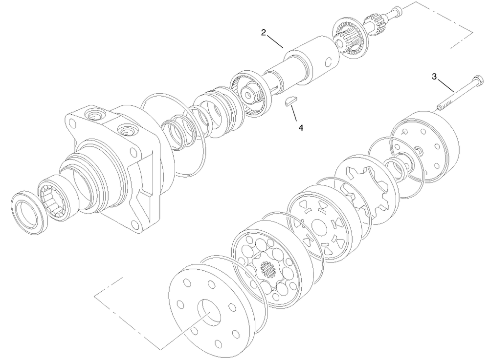 Hydraulic Motor Assembly No. 99-3052 Diagram and Parts List for 22303 990001 - 999999 Toro Lawn Tractor Accessories