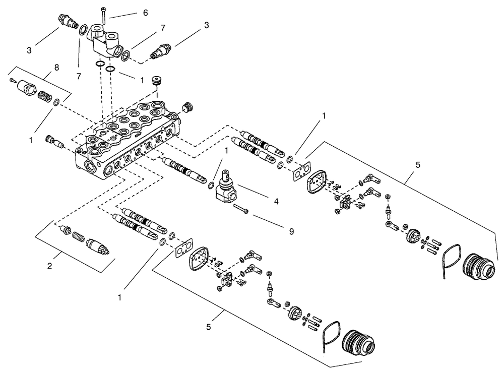 Valve Assembly No. 100-7205 Diagram and Parts List for 22412 990001 - 999999 Toro Lawn Tractor Accessories