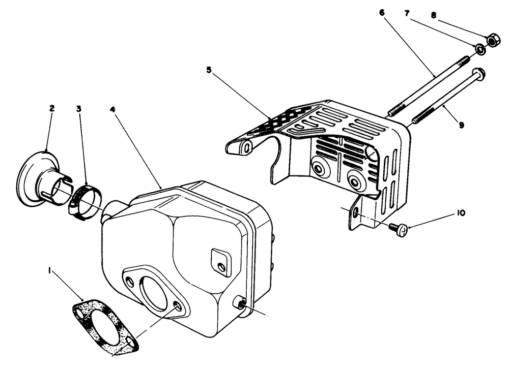 Muffler Assembly (Model No. 47pg6) Diagram and Parts List for 22025C 7000001 - 7999999 Toro Lawn Mower