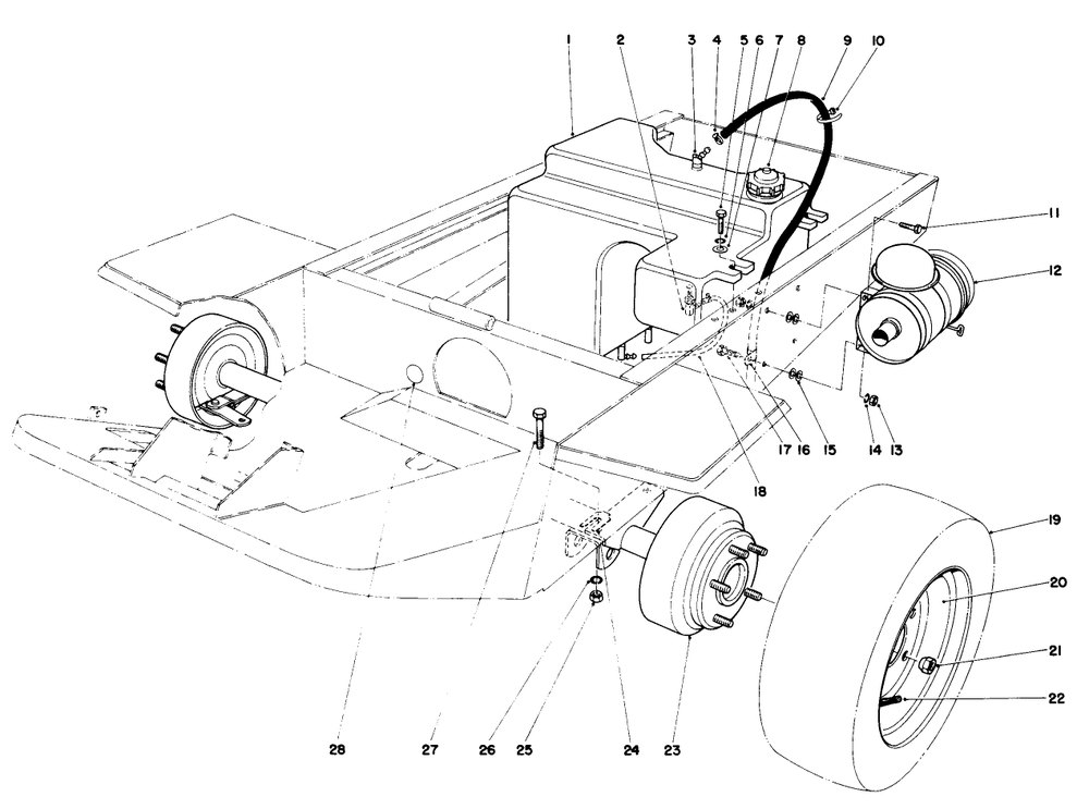 Gas Tank And Air Cleaner Assembly Diagram and Parts List for 30775 300001 - 399999 Toro Lawn Tractor