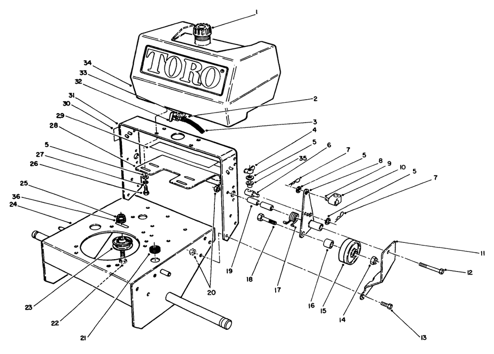 Frame Assembly Diagram and Parts List for 30156 200001 - 299999 Toro Lawn Tractor Accessories